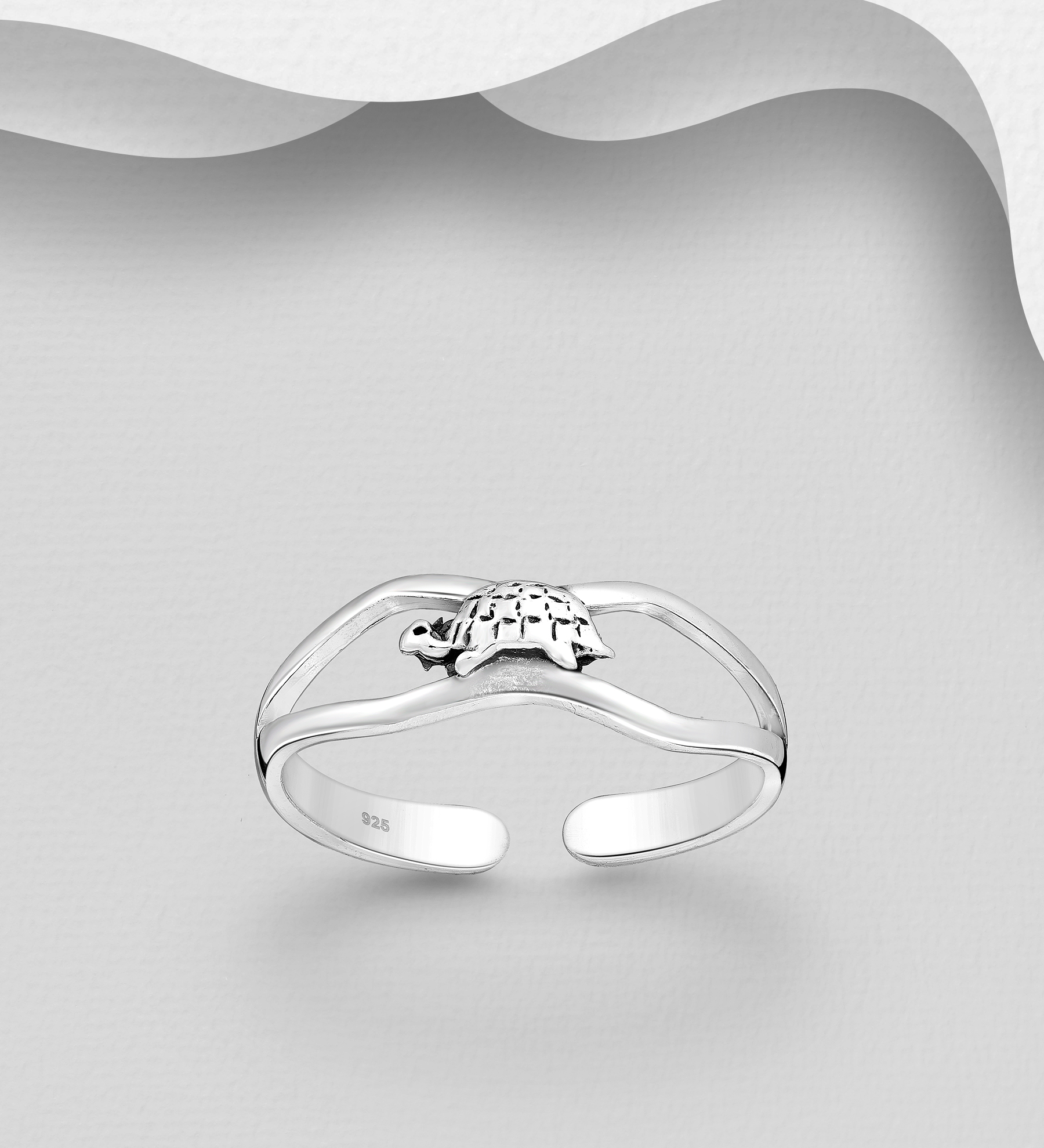 Wholesale 925 Sterling Silver Adjustable Turtle Toe Ring - SKU #792-1219