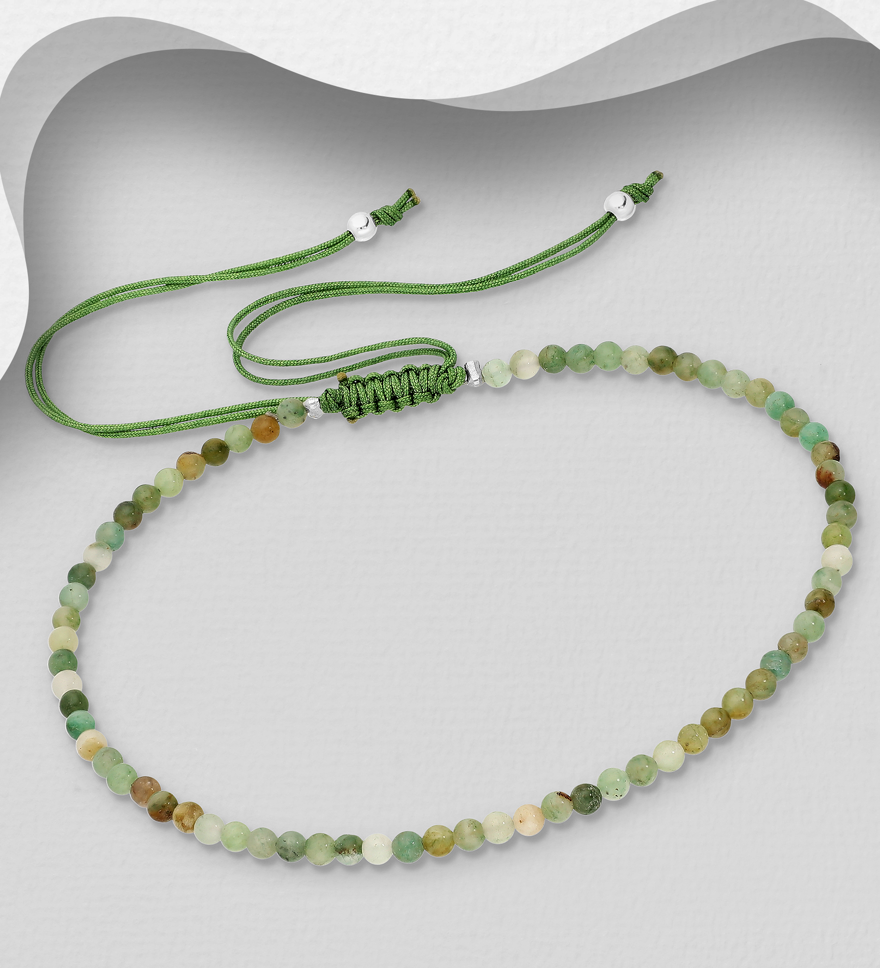 Wholesale 925 Sterling Silver Adjustable Bracelet, Beaded with Various Gemstone Beads, Stone Shape and Size Will Vary. - SKU #781-7359