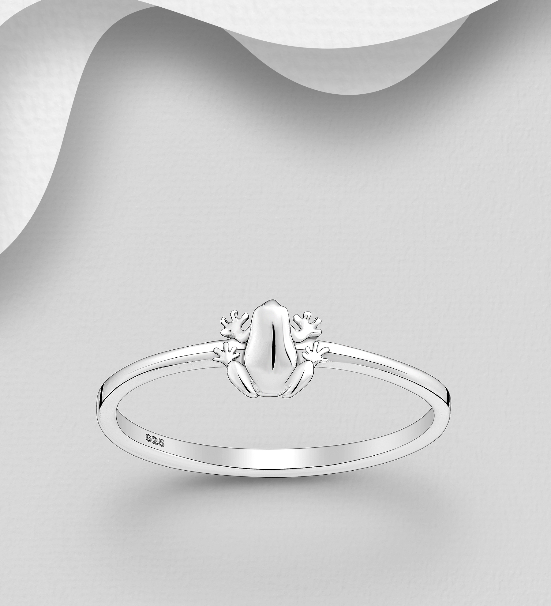 Wholesale 925 Sterling Silver Frog Ring - SKU #1063-4066