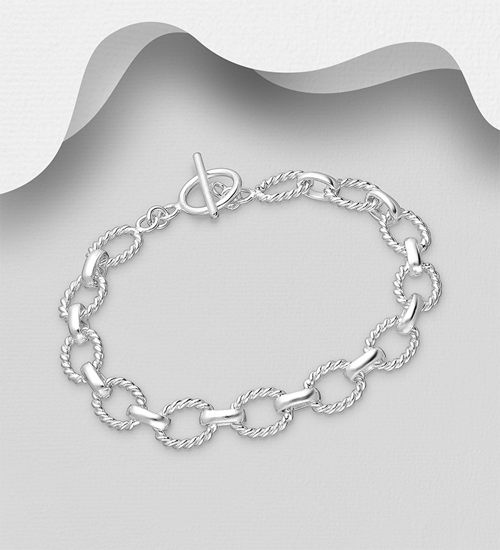 Wholesale 925 Sterling Silver Links Bracelet - SKU #706-36005A