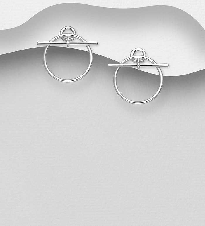 Wholesale 925 Sterling Silver Toggle Clasp Push-Back Earrings - SKU #1063-4085