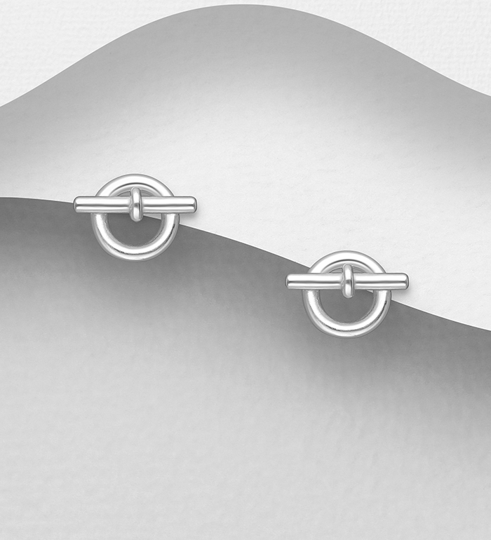 Wholesale 925 Sterling Silver Toggle Clasp Push-Back Earrings - SKU #1063-4087