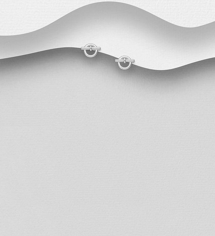 Wholesale 925 Sterling Silver Toggle Clasp Push-Back Earrings - SKU #1063-4087