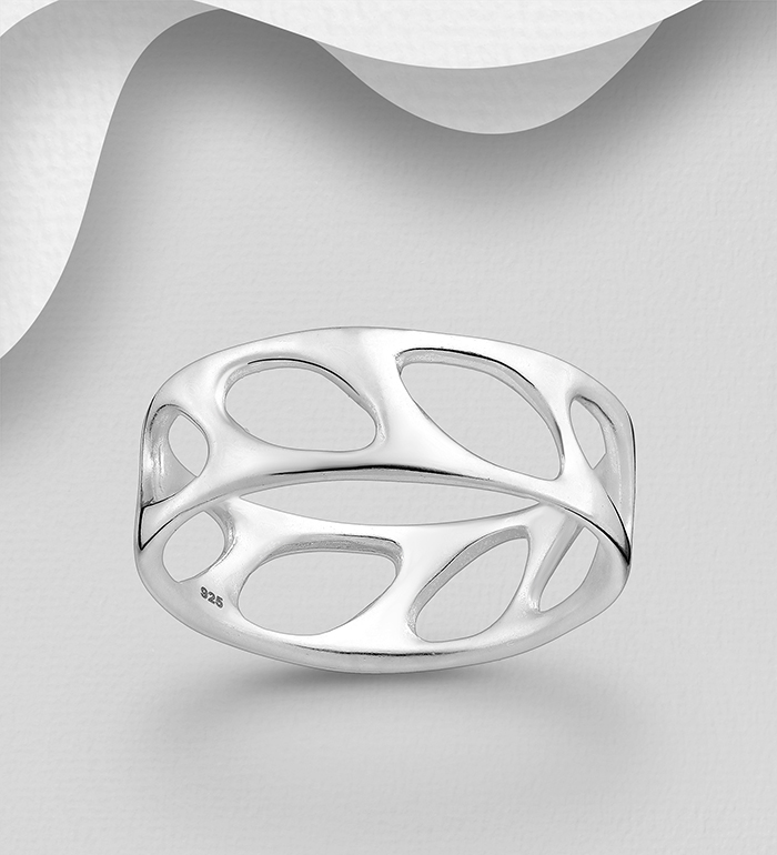 Wholesale 925 Sterling Silver Band Ring, 7 mm Wide - SKU #1063-4105