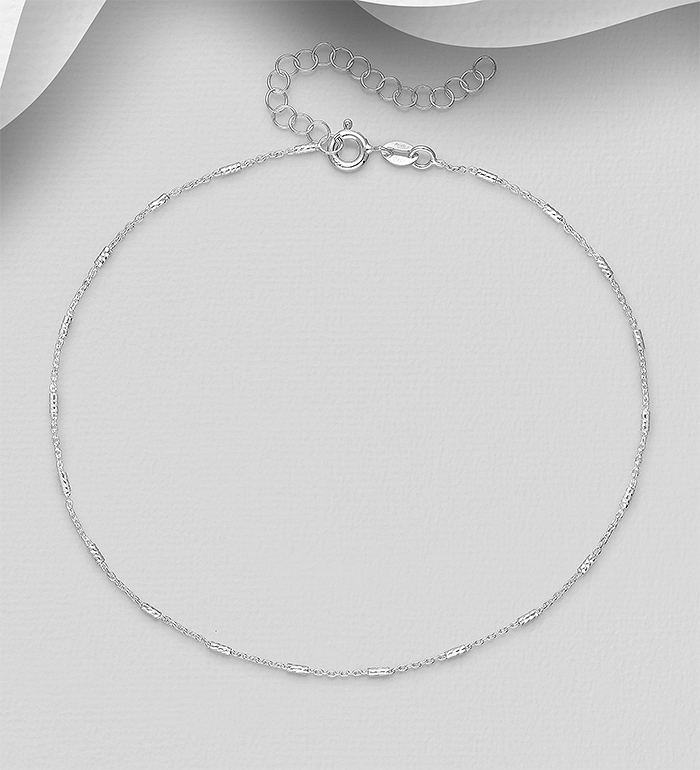 Wholesale ITALIAN DELIGHT - Wholesale 925 Sterling Silver Anklet, 1 mm.Wide, Made in Italy - SKU #1562-474