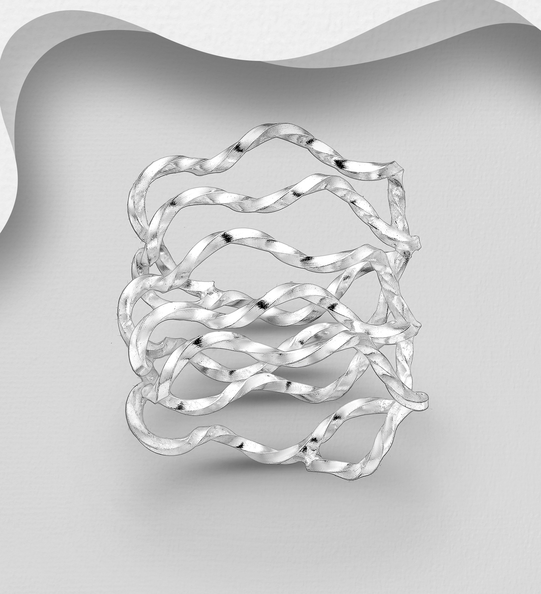 Wholesale 925 Sterling Silver Layered Ring - SKU #706-36325