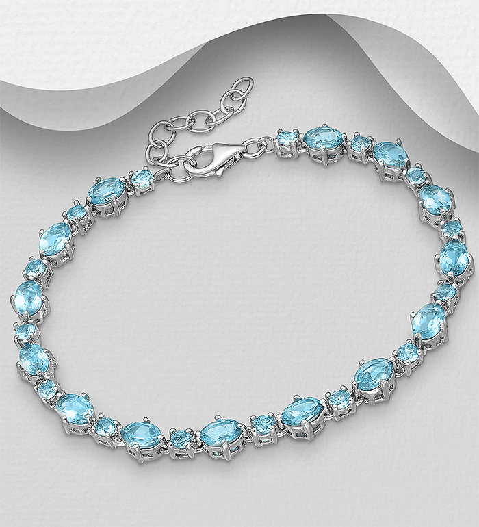 La Preciada - Wholesale 925 Sterling Silver Bracelet, Decorated with Various Gemstones - SKU #1181-3919A