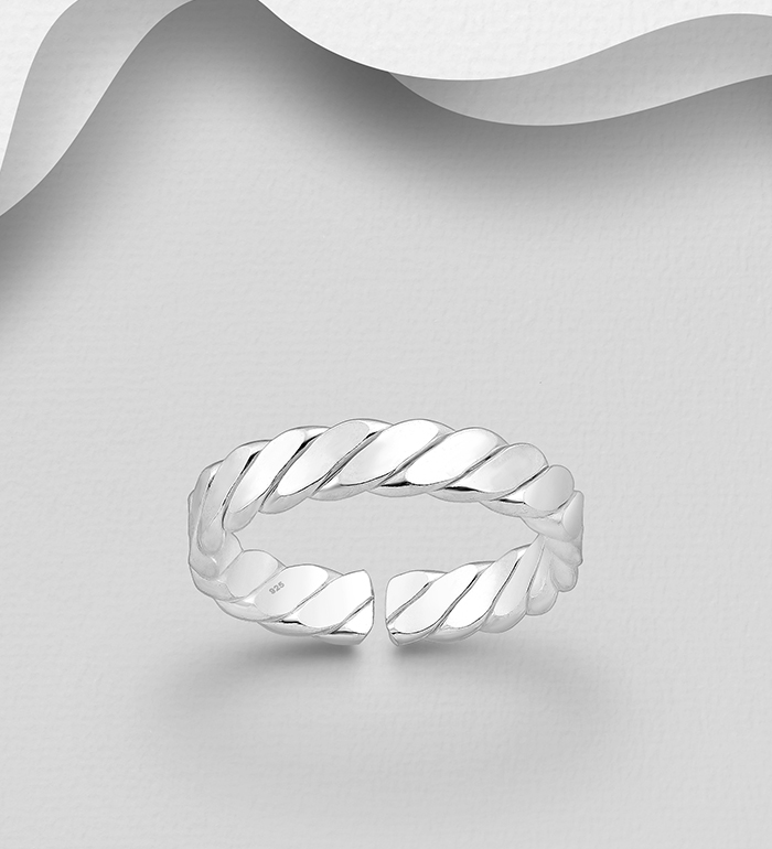 Wholesale 925 Sterling Silver Twisted Toe Ring - SKU #792-1247