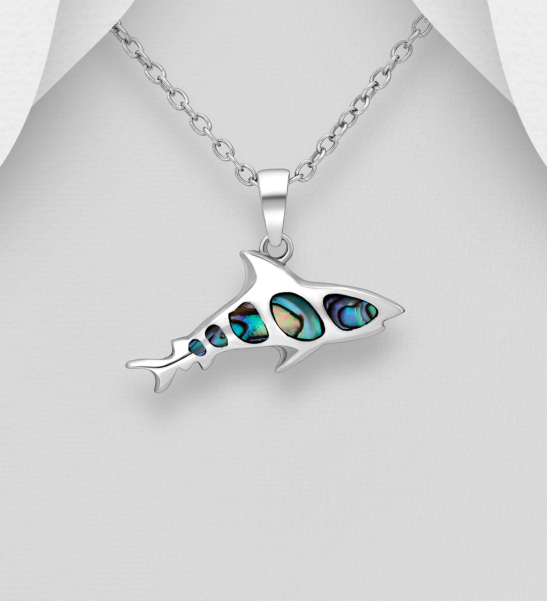 Wholesale 925 Sterling Silver Shark Pendant - SKU #789-4535