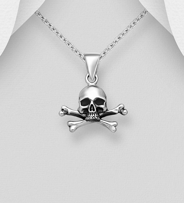 Wholesale 925 Sterling Silver Skull Pendant - SKU #768-604