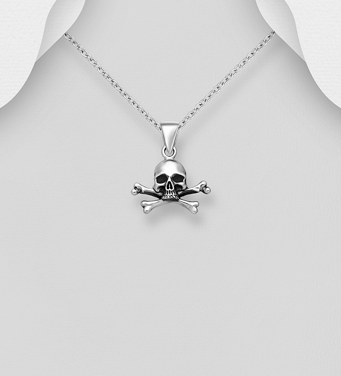 Wholesale 925 Sterling Silver Skull Pendant - SKU #768-604