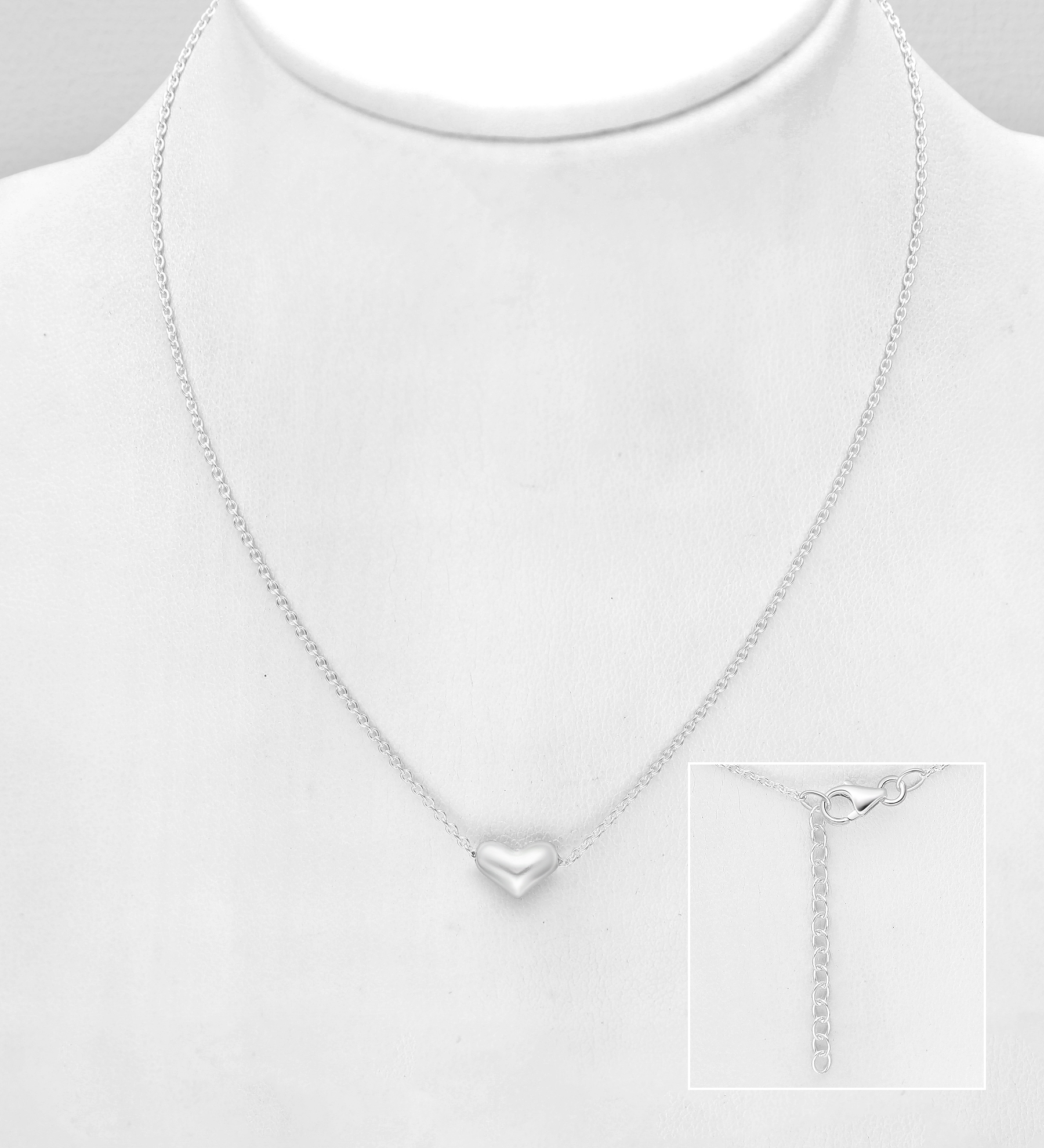 Wholesale 925 Sterling Silver Heart Necklace - SKU #706-36873