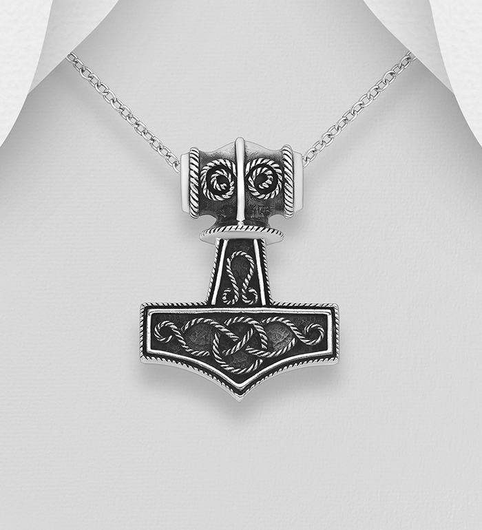 Wholesale 925 Sterling Silver Oxidized Anchor, Celtic and Coil Pendant - SKU #1563-1260
