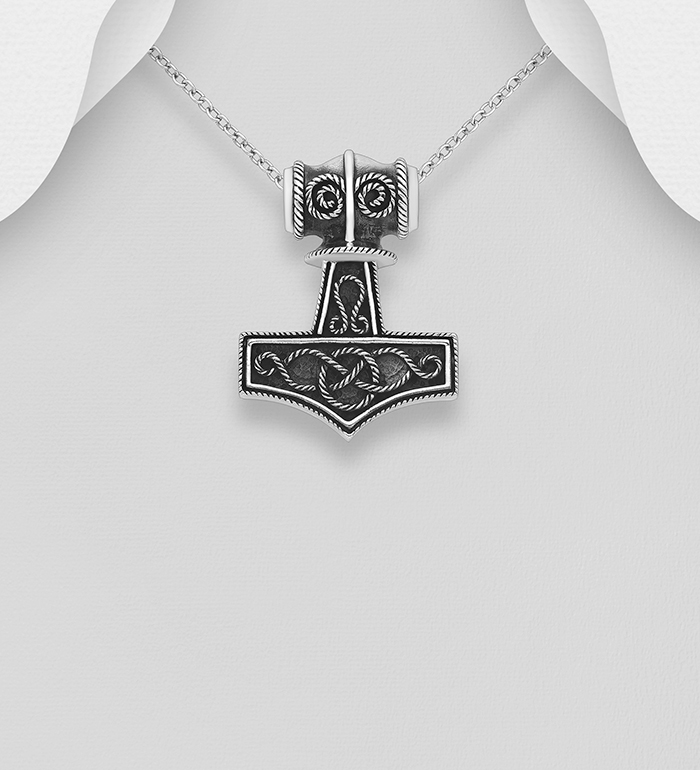 Wholesale 925 Sterling Silver Oxidized Anchor, Celtic and Coil Pendant - SKU #1563-1260