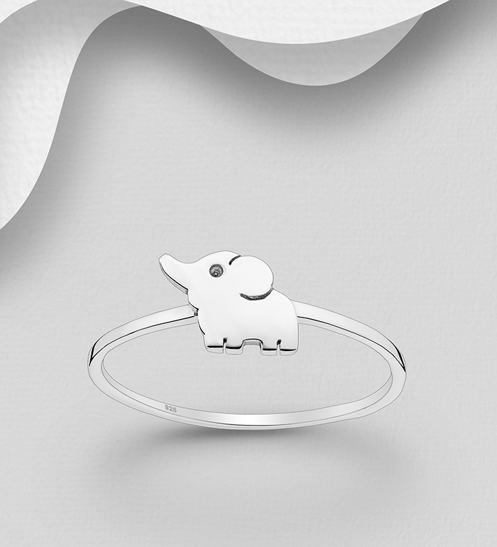 Wholesale 925 Sterling Silver Elephant Ring - SKU #706-37044