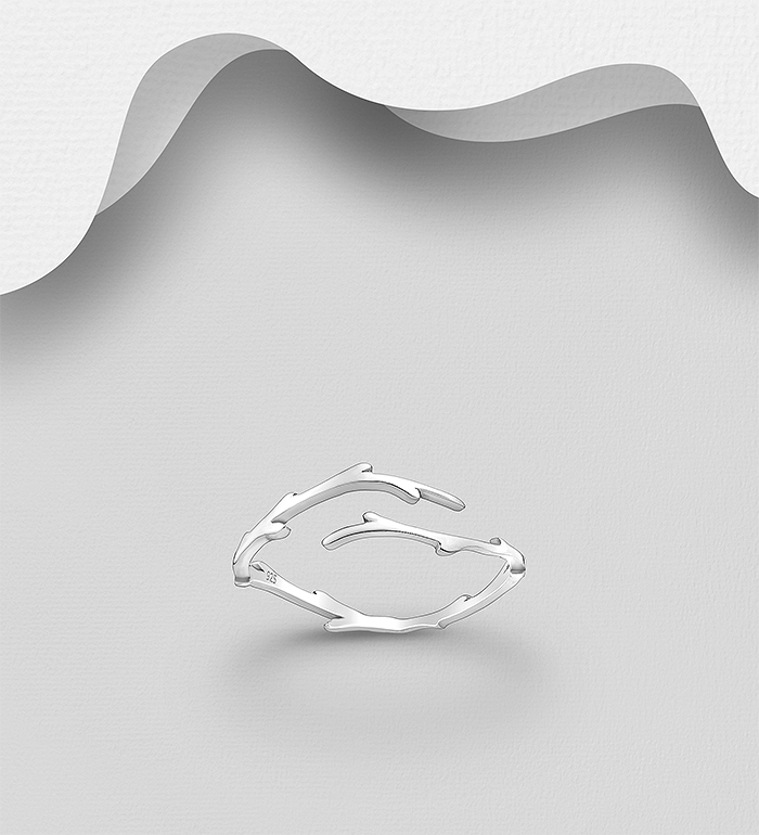 Wholesale 925 Sterling Silver Oxidized Branch Adjustable Ring - SKU #1063-4350