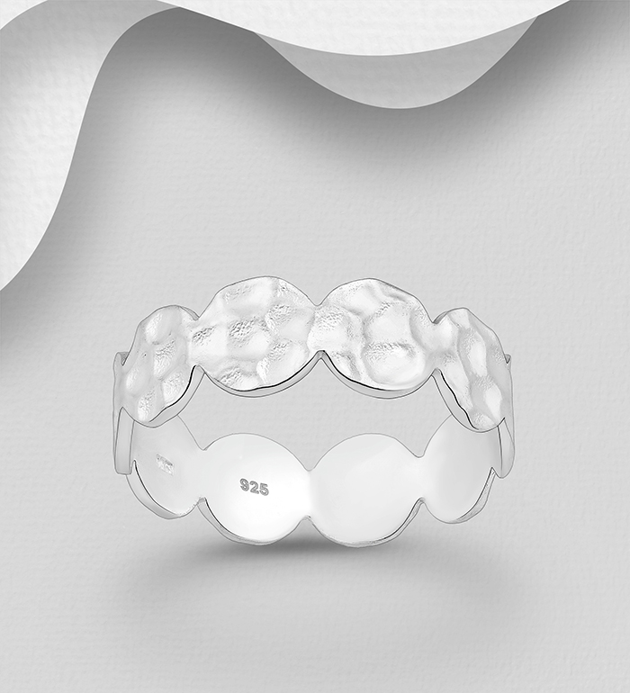 Wholesale 925 Sterling Silver Hammered Ring - SKU #706-37239