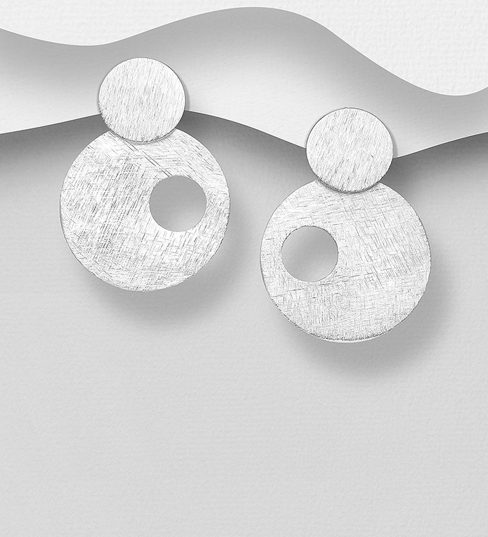 Wholesale 925 Sterling Silver Matte Push-Back Earrings - SKU #706-37254
