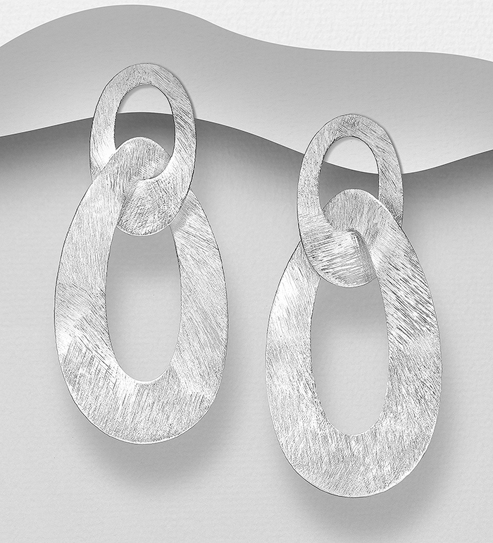 Wholesale 925 Sterling Silver Matte Push-Back Earrings - SKU #706-37255