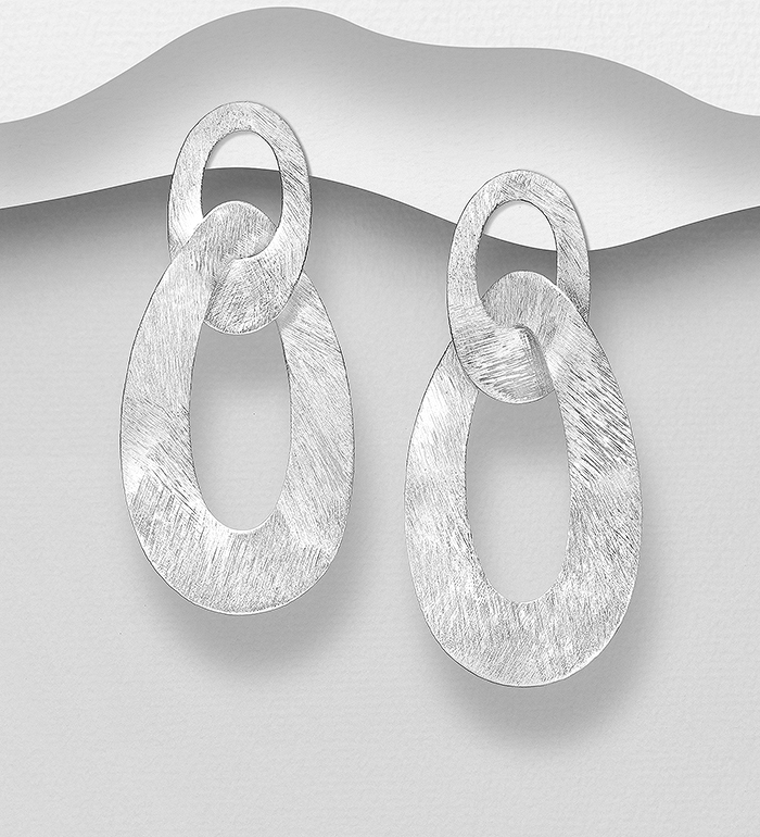 Wholesale 925 Sterling Silver Matte Push-Back Earrings - SKU #706-37255