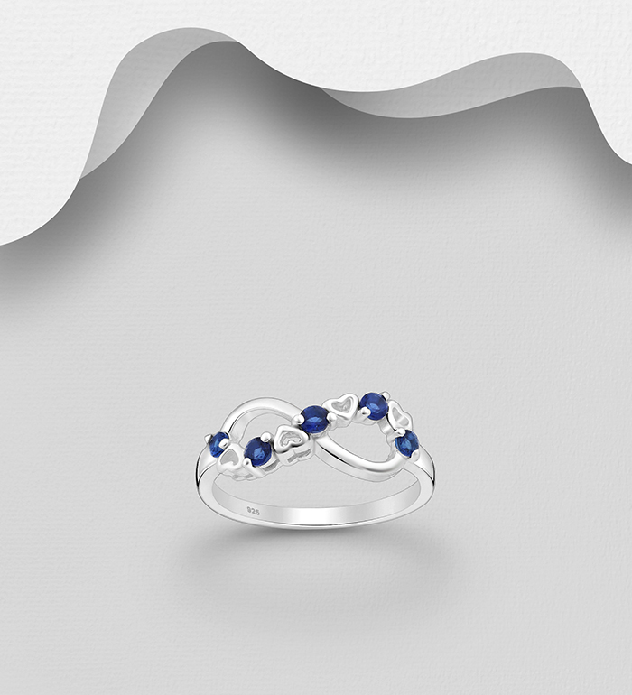 Wholesale 925 Sterling Silver Heart Infinity Ring, Decorated with CZ Simulated Diamonds - SKU #701-29105