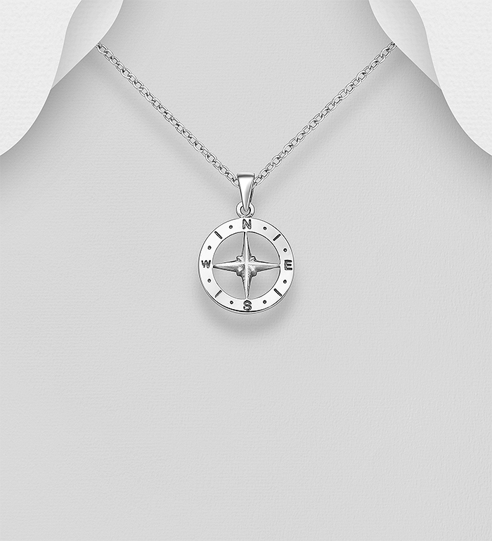 Wholesale 925 Sterling Silver Compass Pendant - SKU #706-37285