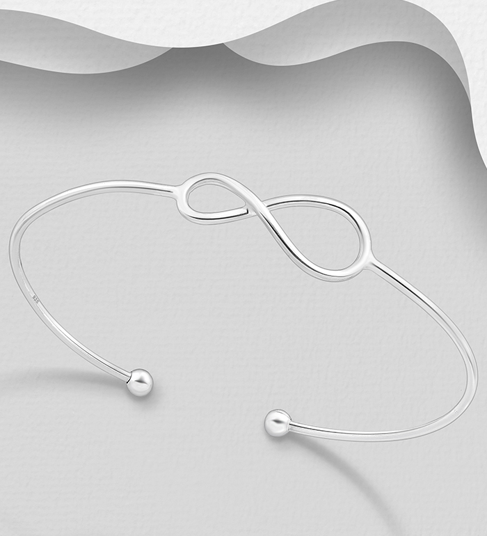 Wholesale 925 Sterling Silver Infinity Cuff - SKU #706-37289