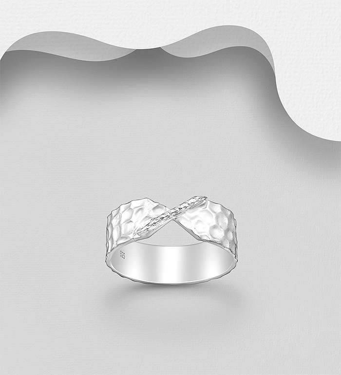 Wholesale 925 Sterling Silver Hammered Ring - SKU #706-37310