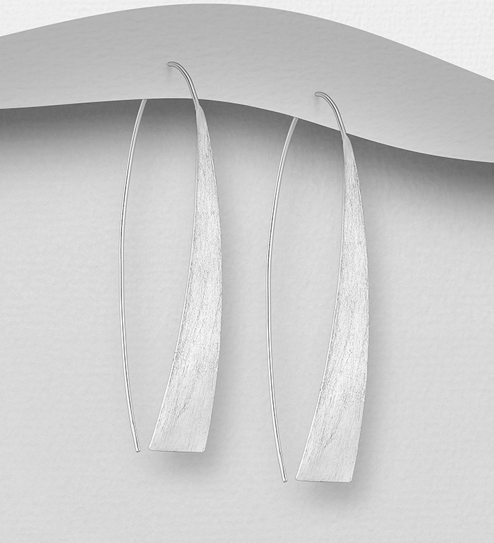 Wholesale 925 Sterling Silver Matte Hook Earrings - SKU #706-37320