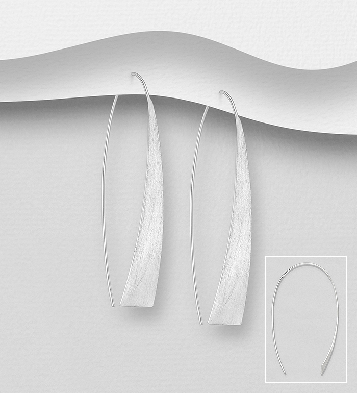 Wholesale 925 Sterling Silver Matte Hook Earrings - SKU #706-37320