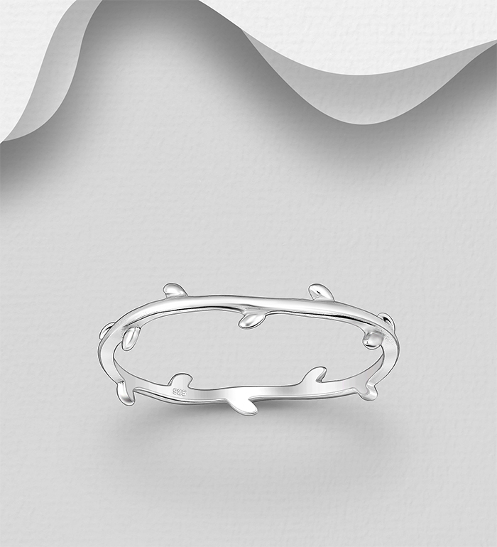 Wholesale 925 Sterling Silver Leaf Ring - SKU #1063-4484