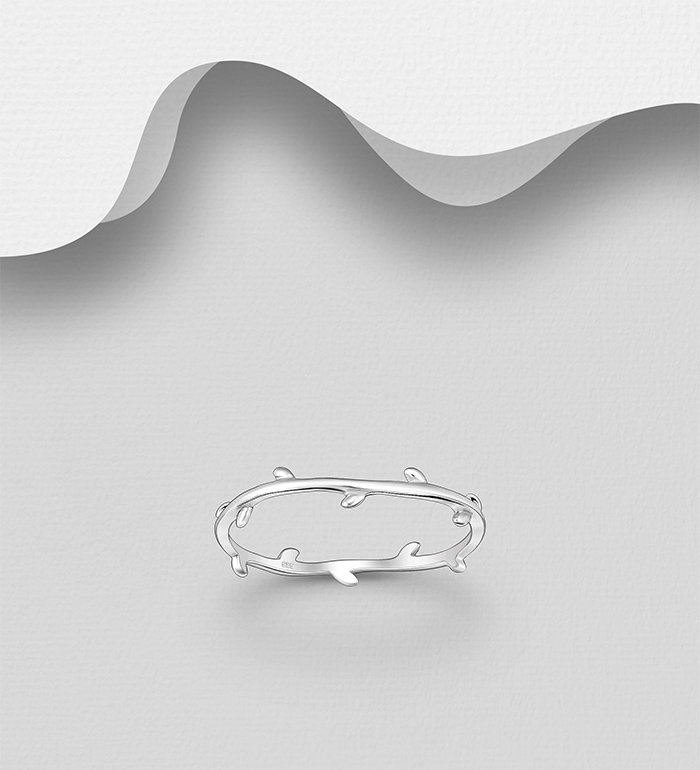 Wholesale 925 Sterling Silver Leaf Ring - SKU #1063-4484