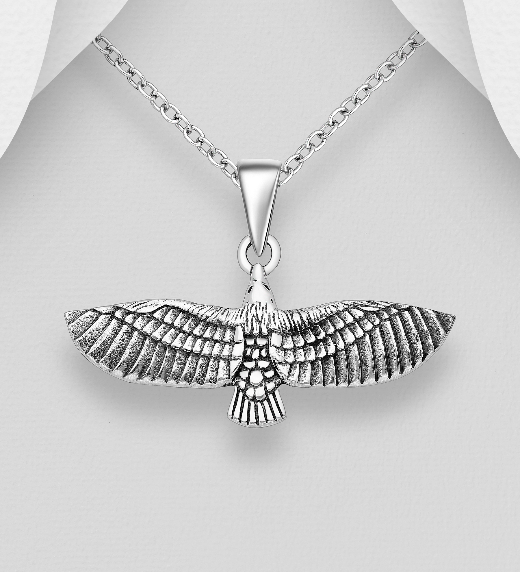 Wholesale 925 Sterling Silver Oxidized Eagle Pendant - SKU #706-37739