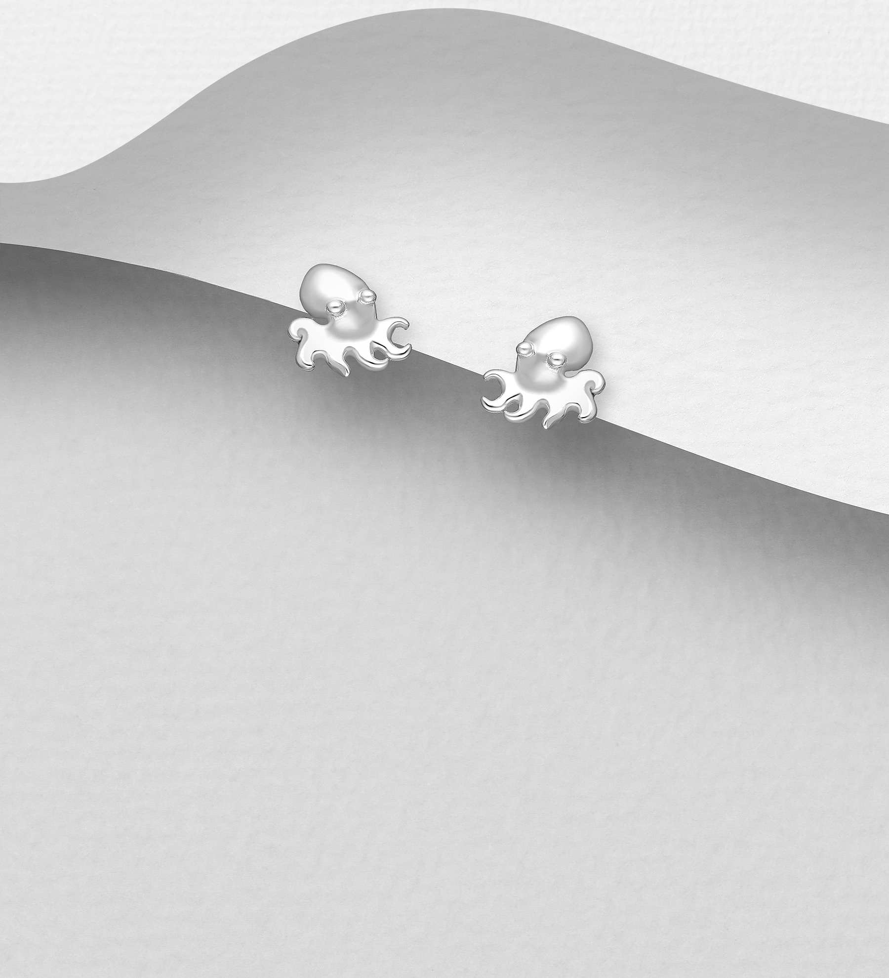 Wholesale 925 Sterling Silver Octopus Push-Back Earrings - SKU #1063-4546