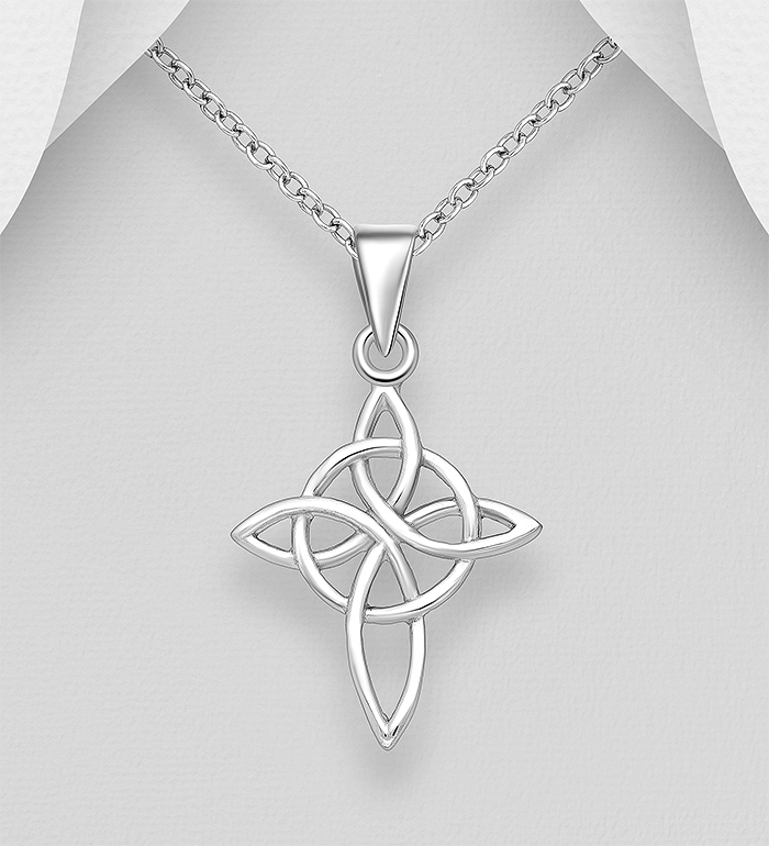 Wholesale 925 Sterling Silver Celtic Witches Knot Pendant - SKU #767-1859