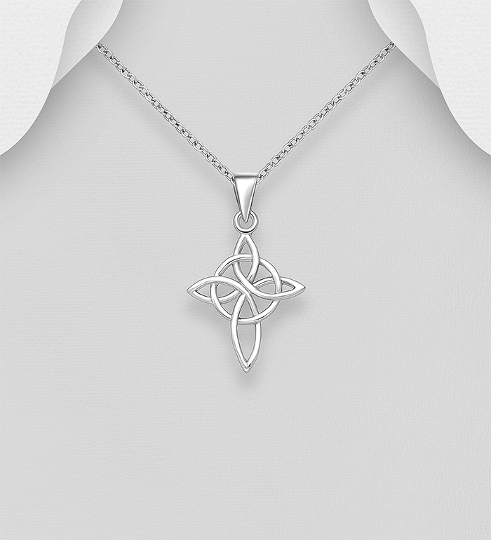 Wholesale 925 Sterling Silver Celtic Witches Knot Pendant - SKU #767-1859