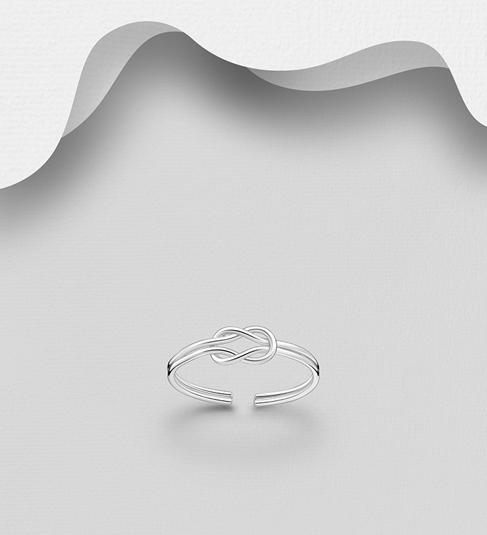 Wholesale 925 Sterling Silver Knot Toe Ring - SKU #792-1315