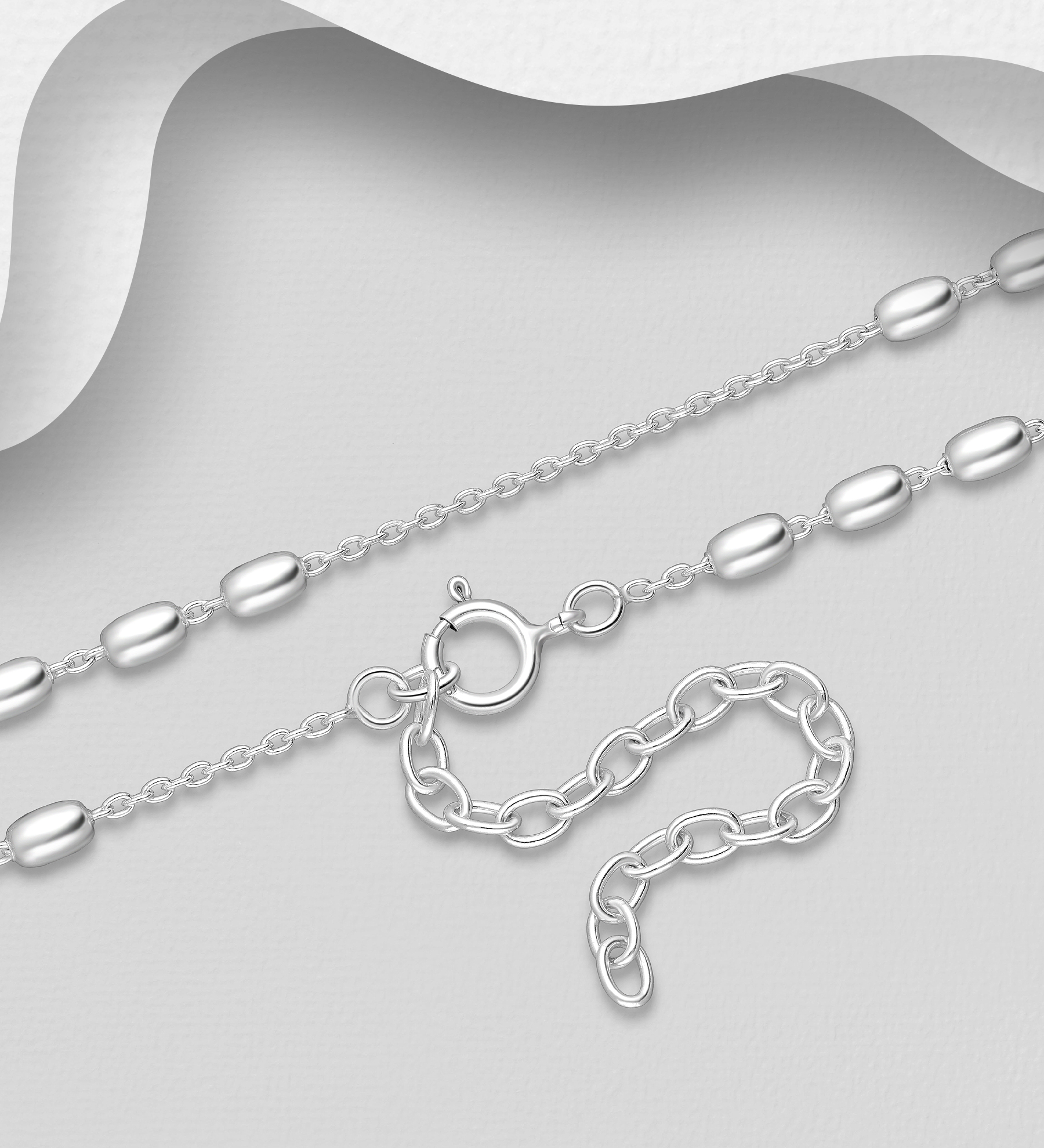 Wholesale 925 Sterling Silver Chain, 2.5 mm Wide, Made in Thailand - SKU #706-38099