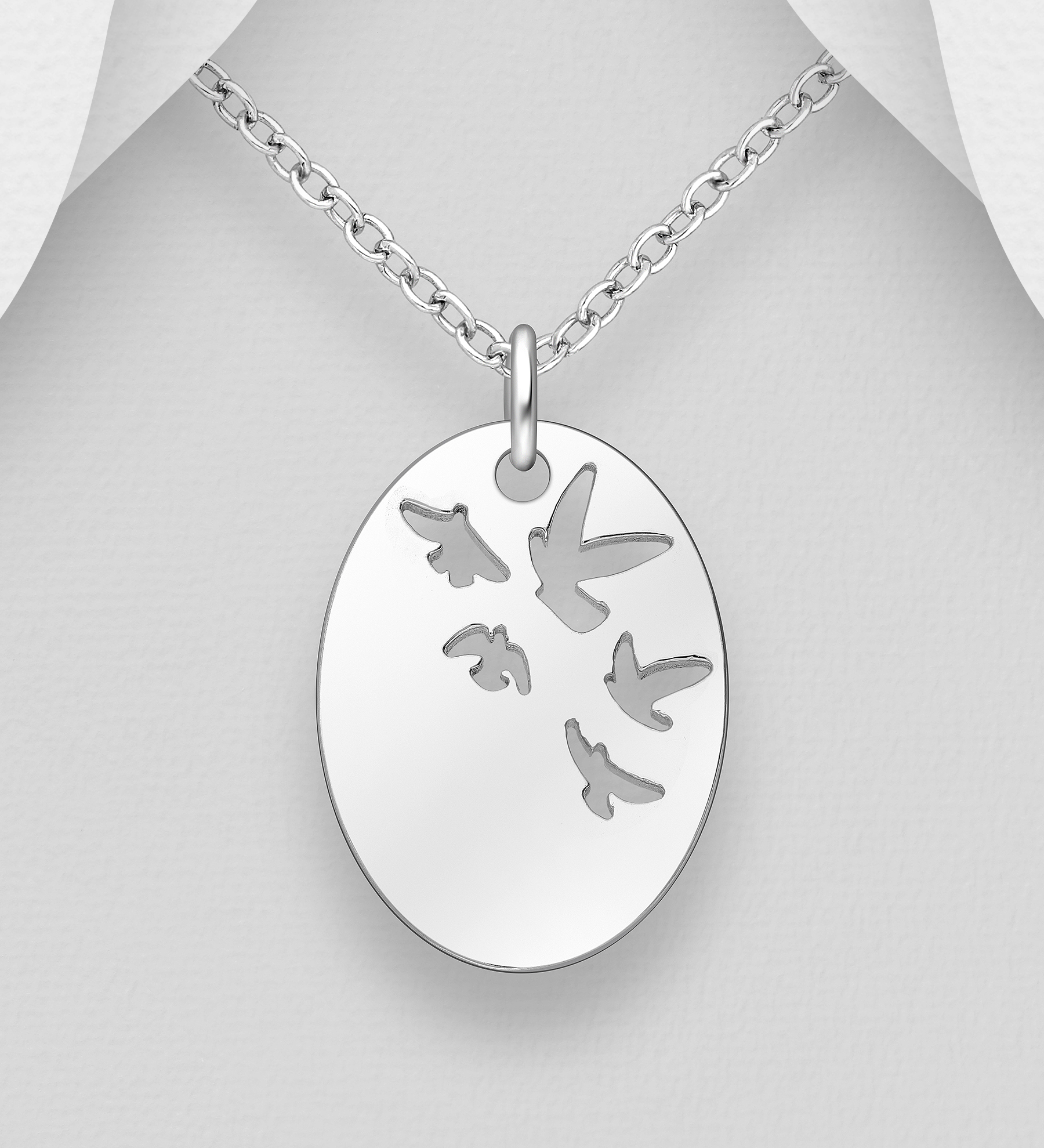 Wholesale 925 Sterling Silver Engravable Bird Pendant - SKU #706-38101