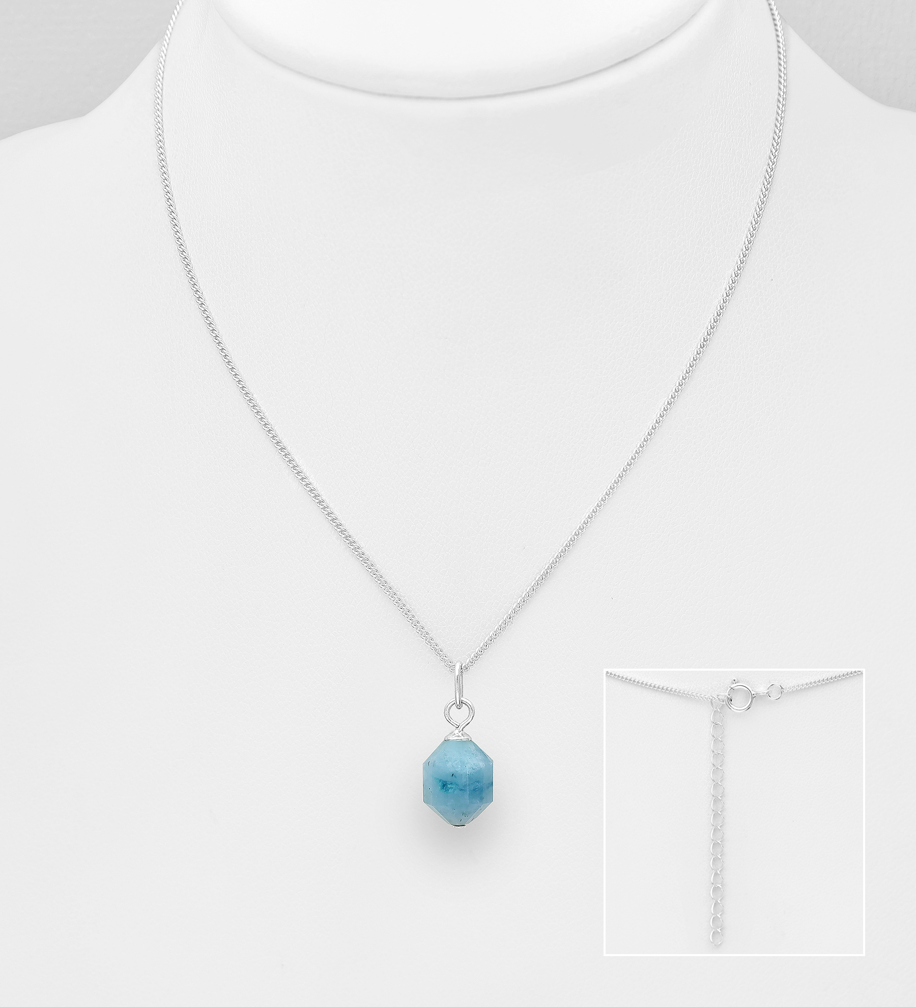 Wholesale 925 Sterling Silver Necklace, Decorated with Various Gemstones - SKU #781-7712