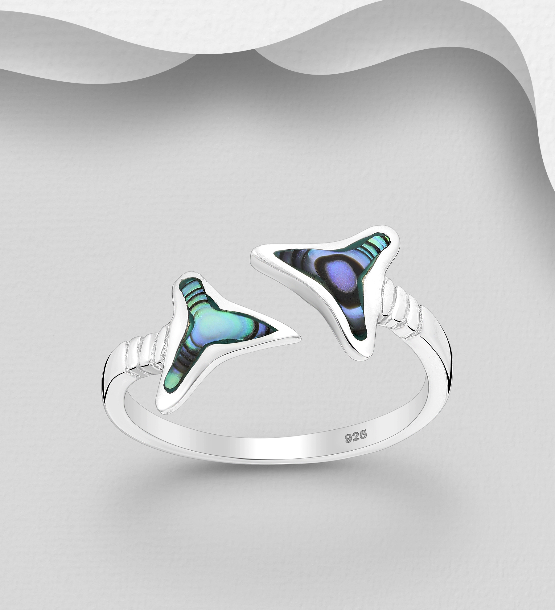 Wholesale 925 Sterling Silver Shark Teeth Hook Earrings, Decorated with Shell - SKU #789-4671