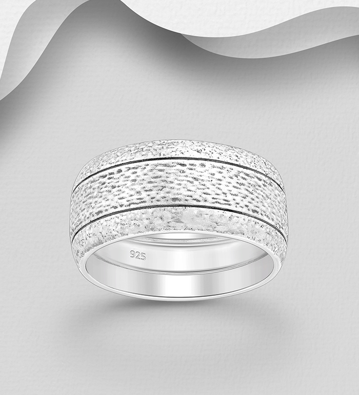 Wholesale 925 Sterling Silver Oxidized Ring - SKU #1063-4104A