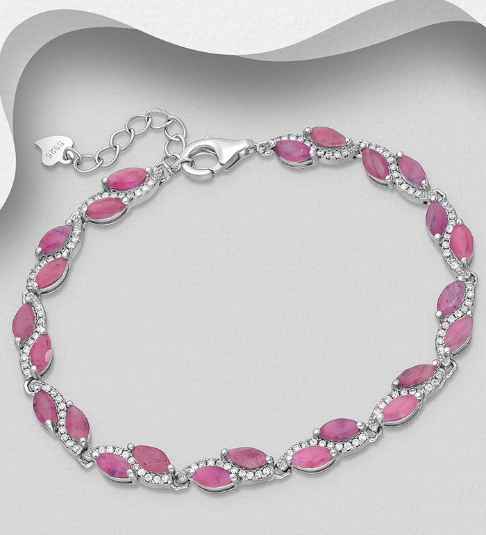 La Preciada - Wholesale 925 Sterling Silver Bracelet, Decorated with Various Gemstones and CZ Simulated Diamonds - SKU #1181-5004