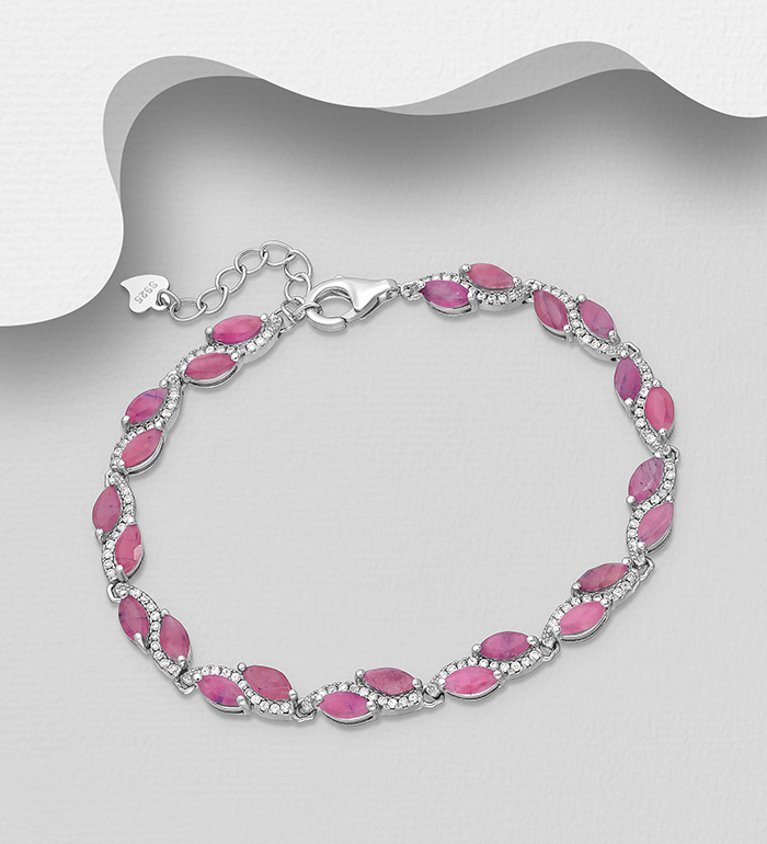 La Preciada - Wholesale 925 Sterling Silver Bracelet, Decorated with Various Gemstones and CZ Simulated Diamonds - SKU #1181-5004
