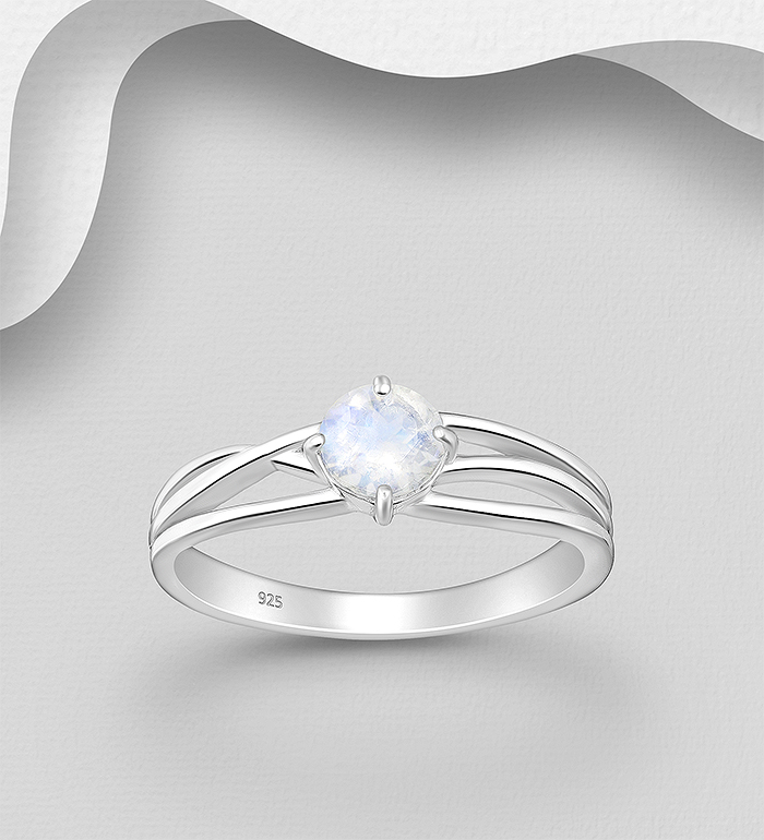 La Preciada - Wholesale 925 Sterling Silver Ring, Decorated with Rainbow Moonstone - SKU #1063-4693