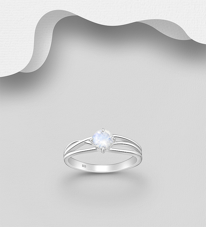 La Preciada - Wholesale 925 Sterling Silver Ring, Decorated with Rainbow Moonstone - SKU #1063-4693