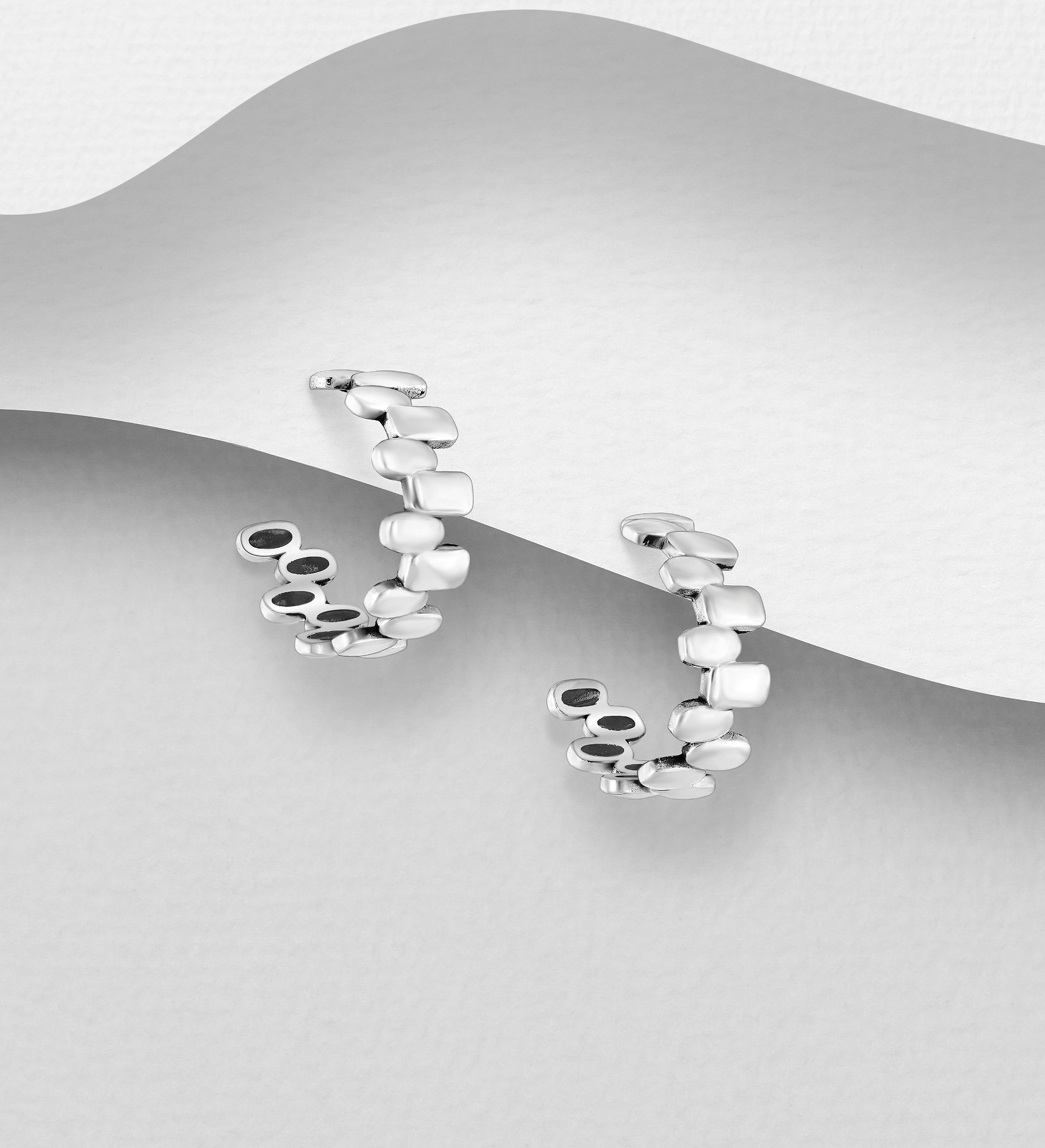 Wholesale 925 Sterling Silver Oxidized Push-Back Earrings - SKU #706-38451