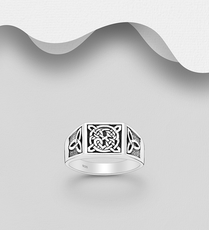 Wholesale 925 Sterling Silver Oxidized Celtic Ring - SKU #767-1935