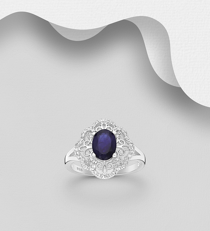 La Preciada - Wholesale 925 Sterling Silver Ring, Decorated with Various Gemstones and CZ Simulated Diamonds - SKU #1181-5062