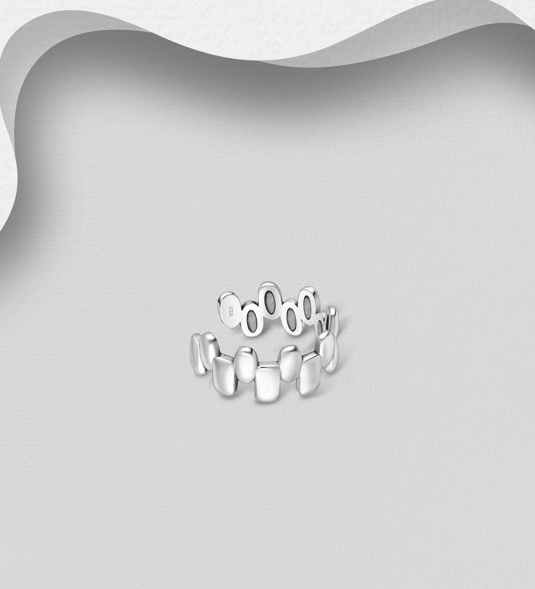 Wholesale 925 Sterling Silver Oxidized Ear Cuffs - SKU #706-38576
